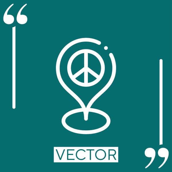 Pin Vector Icono Icono Lineal Línea Carrera Editable — Vector de stock