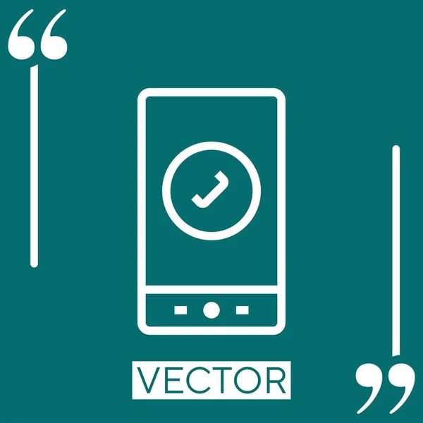 Smartphone Vektor Symbol Lineares Symbol Editierbare Strichlinie — Stockvektor
