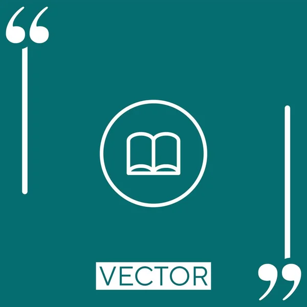 Livro Ícone Vetorial Ícone Linear Linha Curso Editável — Vetor de Stock