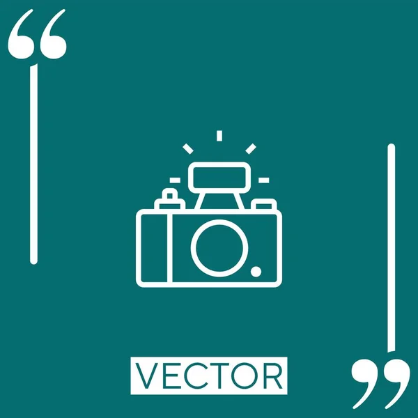 Icono Vector Cámara Icono Lineal Línea Carrera Editable — Vector de stock