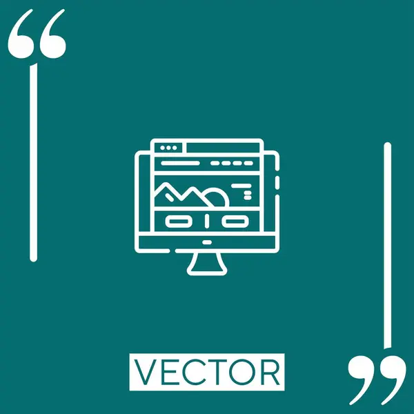 Home Page Ícone Vetorial Ícone Linear Linha Curso Editável — Vetor de Stock