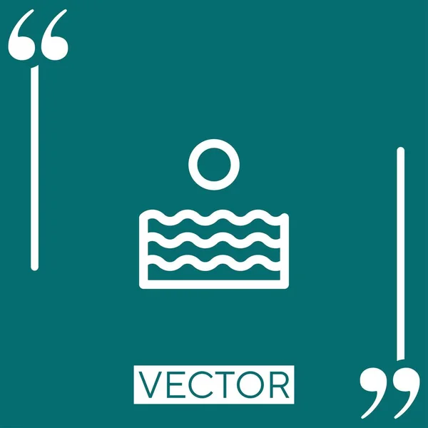 Meer Vektorsymbol Lineares Symbol Editierbare Strichlinie — Stockvektor