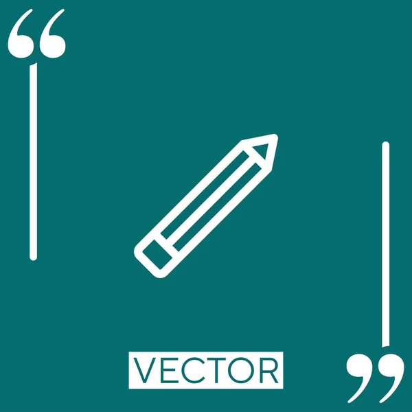 Lápiz Vector Icono Icono Lineal Línea Acariciada Editable — Vector de stock