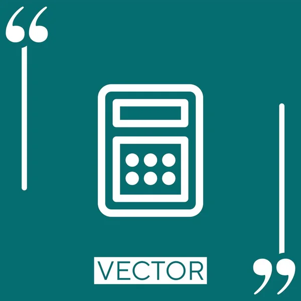 Ícone Vetorial Calculadora Ícone Linear Linha Encadeada Editável — Vetor de Stock