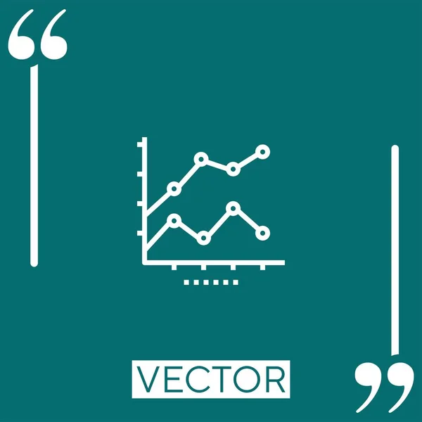 Diagramme Vektorsymbol Lineares Symbol Bearbeitbare Strichlinie — Stockvektor