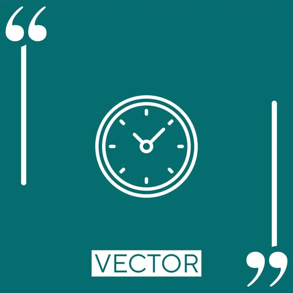 Reloj Vector Icono Icono Lineal Línea Acariciada Editable — Vector de stock