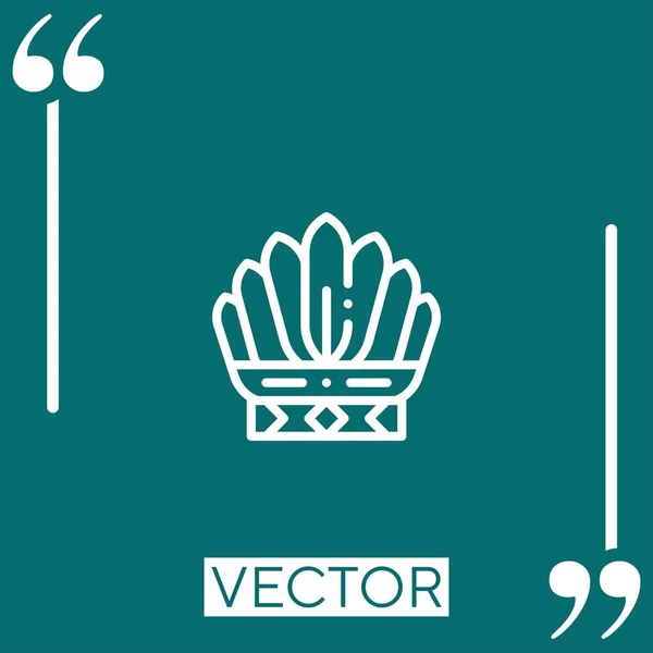 Pluma Icono Vector Icono Lineal Línea Acariciada Editable — Vector de stock