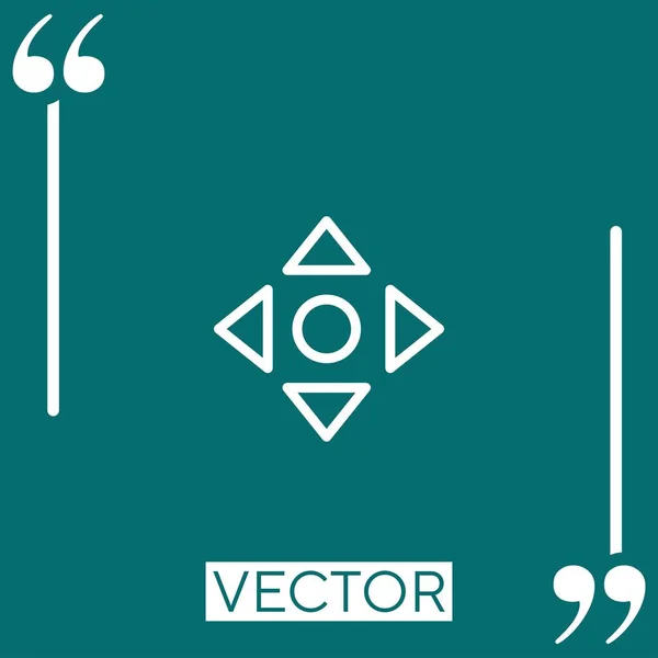 Mover Icono Vectorial Icono Lineal Línea Acariciada Editable — Vector de stock