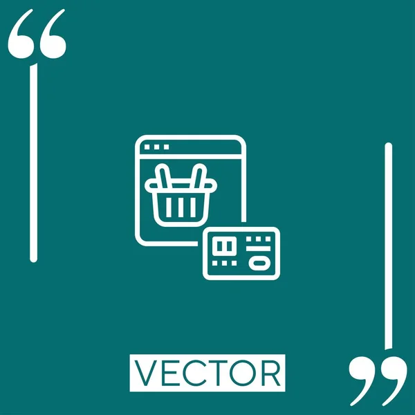 Ícone Vetor Pagamento Online Ícone Linear Linha Encadeada Editável — Vetor de Stock