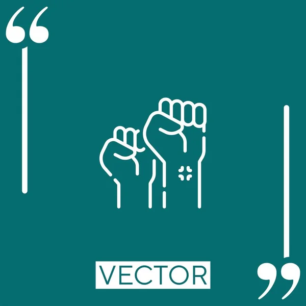 Icono Vector Protesta Icono Lineal Línea Acariciada Editable — Vector de stock