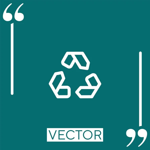 Ícone Vetor Reciclagem Ícone Linear Linha Encadeada Editável — Vetor de Stock