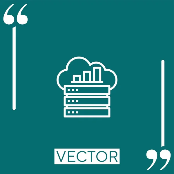 Ícone Vetor Servidor Ícone Linear Linha Encadeada Editável — Vetor de Stock