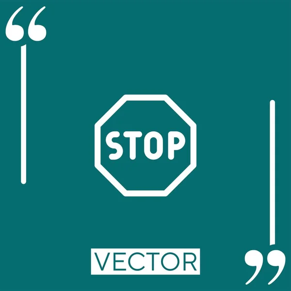 Stop Vector Icon Icono Lineal Línea Acariciada Editable — Vector de stock