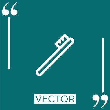 Diş fırçası vektör simgesi doğrusal simgesi. Düzenlenebilir vuruş çizgisi