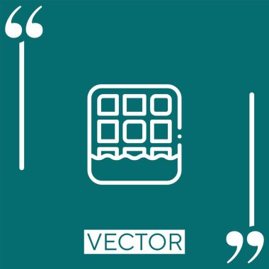 Waffle vektör simgesi doğrusal simgesi. Düzenlenebilir okşanmış satır