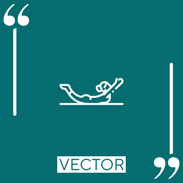 Yoga Vektor Symbol Lineares Symbol Bearbeitbare Strichlinie — Stockvektor