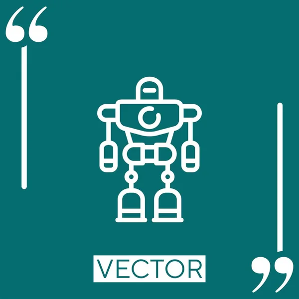 Android Vector Icon Icono Lineal Línea Acariciada Editable — Archivo Imágenes Vectoriales