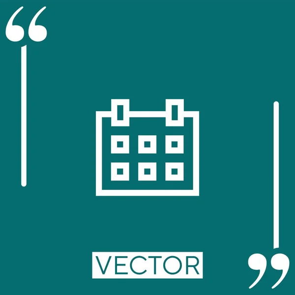 Icono Vector Calendario Icono Lineal Línea Acariciada Editable — Vector de stock