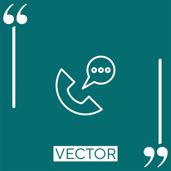 Call Vector Icon Icono Lineal Línea Acariciada Editable — Vector de stock