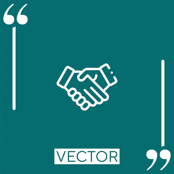 Deal Vector Icon Icono Lineal Línea Acariciada Editable — Vector de stock