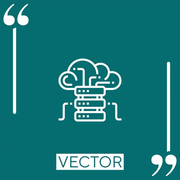 Servidor Vector Icono Icono Lineal Línea Acariciada Editable — Archivo Imágenes Vectoriales