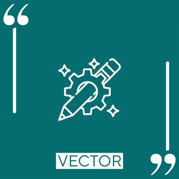 Ícone Vetor Configurações Ícone Linear Linha Encadeada Editável — Vetor de Stock