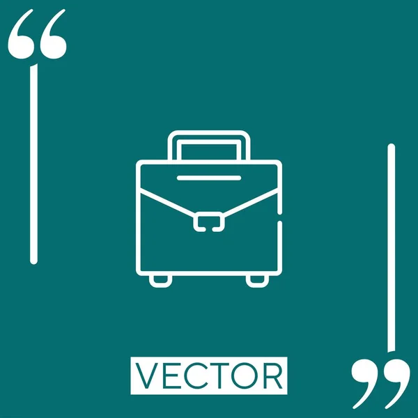 Maletín Vector Icono Icono Lineal Línea Carrera Editable — Vector de stock