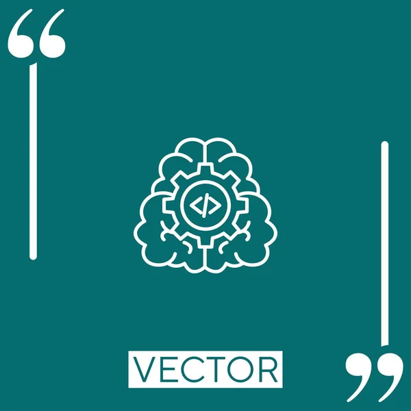 Gear Vector Icon Icona Lineare Linea Corsa Modificabile — Vettoriale Stock