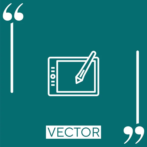 Ícone Gráfico Vetor Tablet Ícone Linear Linha Curso Editável —  Vetores de Stock