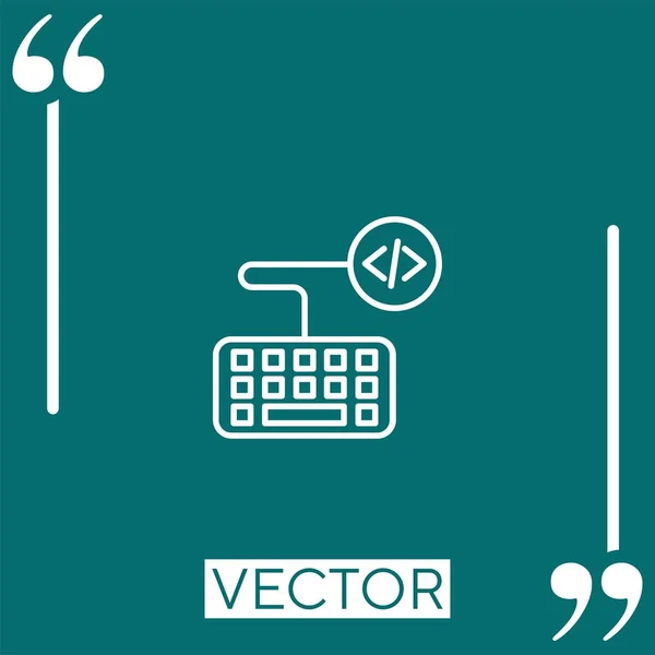Teclado Vector Icono Icono Lineal Línea Carrera Editable — Vector de stock