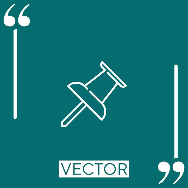 Ícone Vetor Pino Ícone Linear Linha Curso Editável — Vetor de Stock