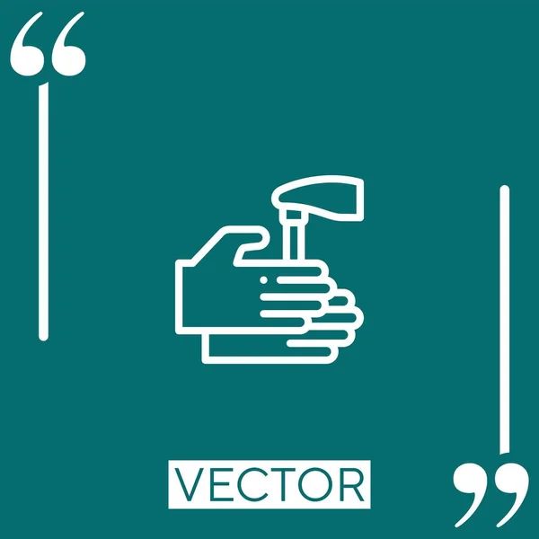 Wasserhahn Vektorsymbol Lineares Symbol Editierbare Strichlinie — Stockvektor