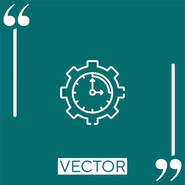 Icono Del Vector Gestión Del Tiempo Icono Lineal Línea Carrera — Vector de stock