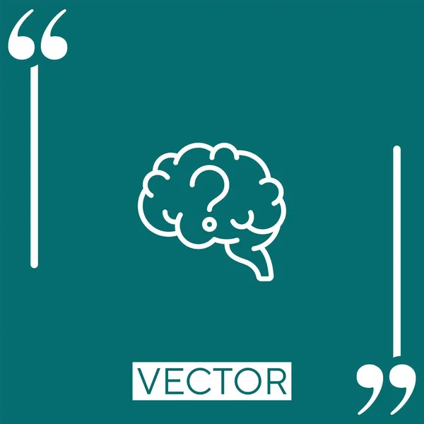 Icono Del Vector Cerebral Icono Lineal Línea Carrera Editable — Archivo Imágenes Vectoriales