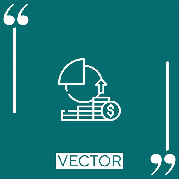 Ícone Vetorial Economia Ícone Linear Linha Curso Editável — Vetor de Stock