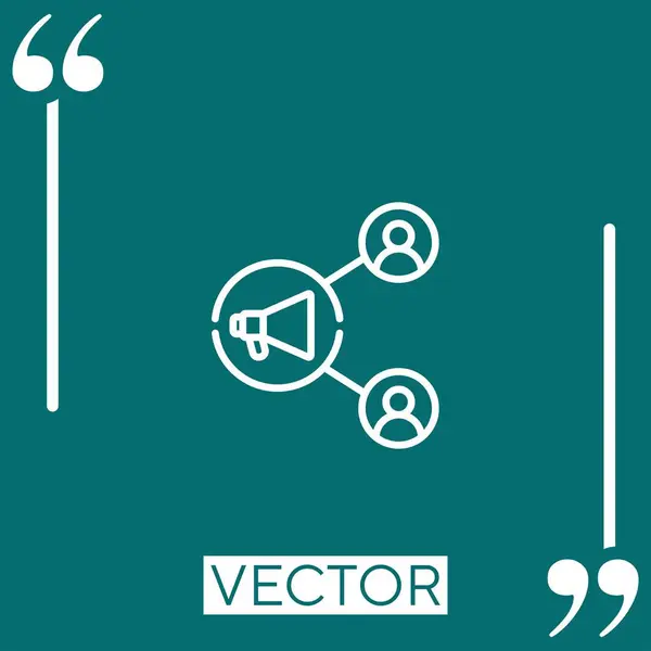 Ícone Vetor Promoção Ícone Linear Linha Curso Editável — Vetor de Stock