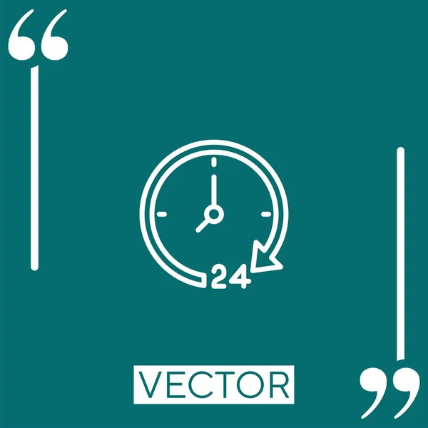 Ícone Vetor Tempo Ícone Linear Linha Curso Editável — Vetor de Stock