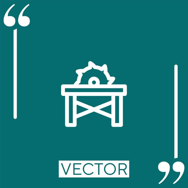 Ícone Vetor Serraria Ícone Linear Linha Curso Editável —  Vetores de Stock