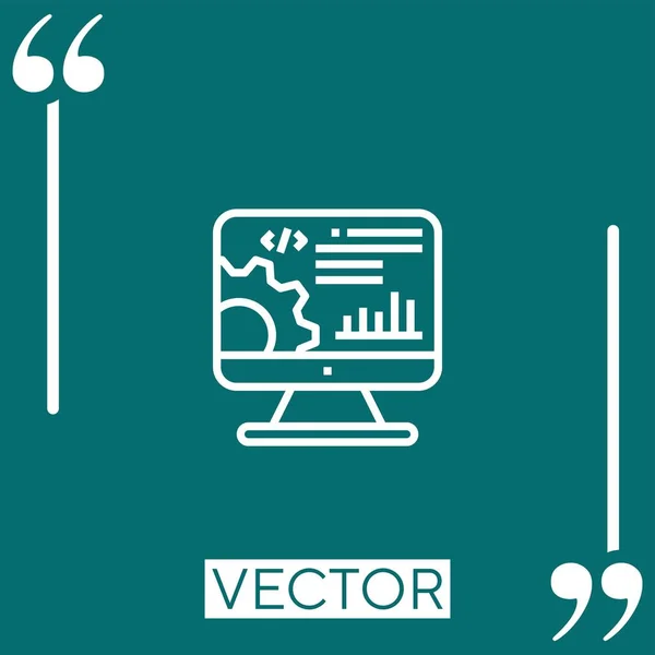 Ícone Vetor Seo Ícone Linear Linha Curso Editável — Vetor de Stock