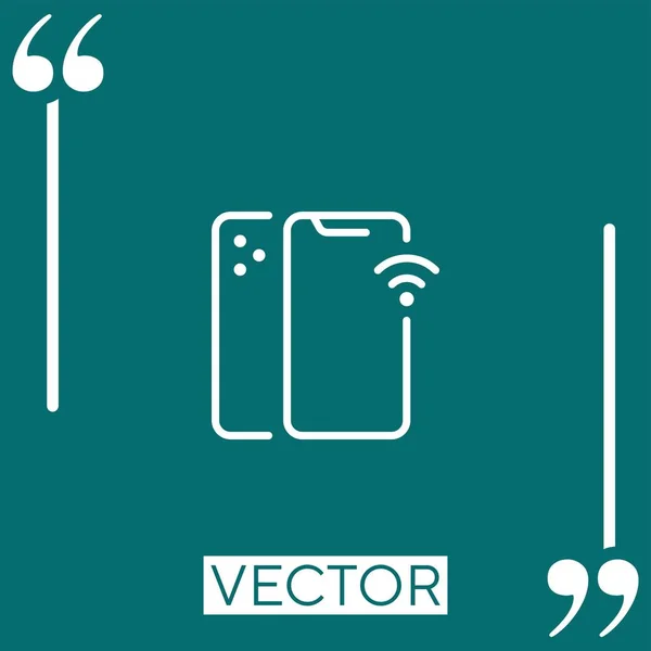 Smartphone Vektor Symbol Lineares Symbol Editierbare Strichlinie — Stockvektor