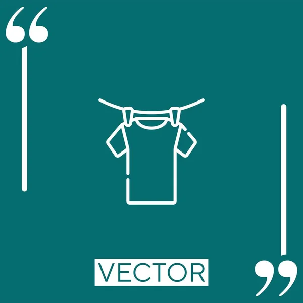 Ícone Vetor Shirt Ícone Linear Linha Curso Editável — Vetor de Stock