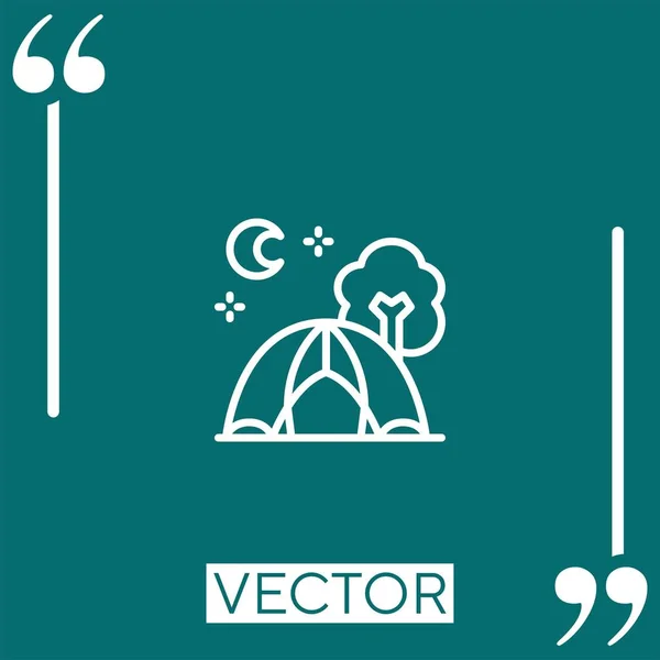 Значок Линейной Иконки Вектора Палатки Редактируемая Линия Хода — стоковый вектор