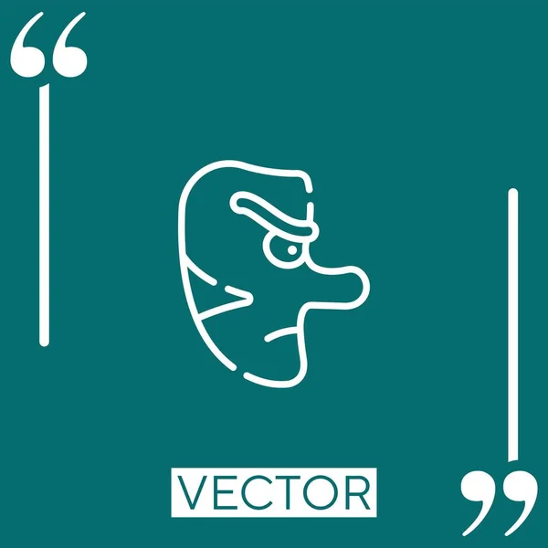 Tengu Vektor Symbol Lineares Symbol Editierbare Strichlinie — Stockvektor