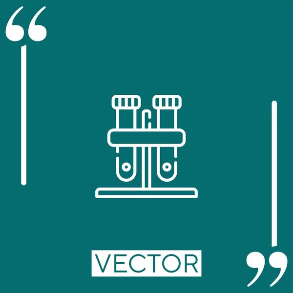 Reagenzgläser Vektorsymbol Lineares Symbol Editierbare Strichlinie — Stockvektor