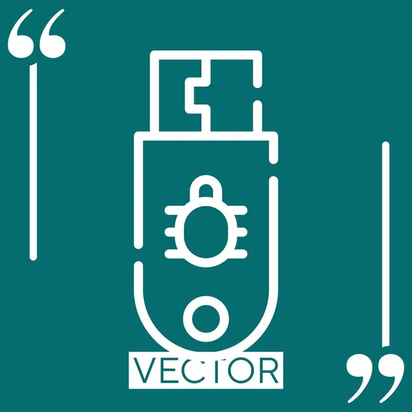 Clé Usb Icône Vectorielle Icône Linéaire Ligne Course Modifiable — Image vectorielle