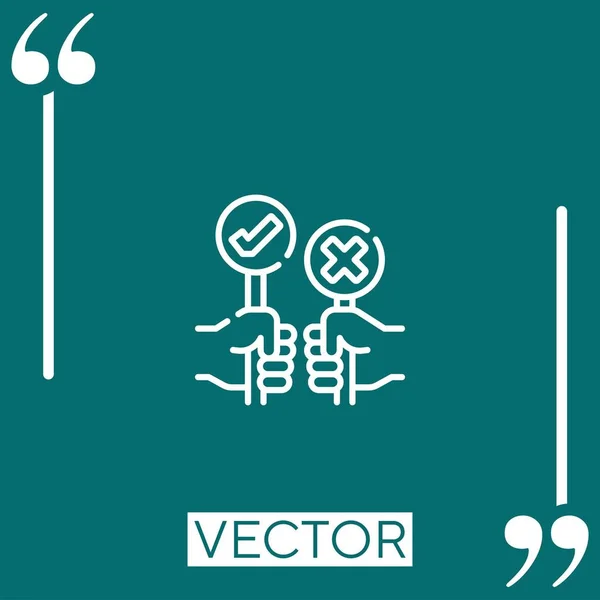 Vote Vector Icon Icono Lineal Línea Carrera Editable — Vector de stock