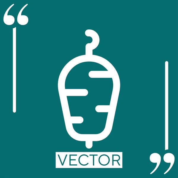 Doner Kebab Vector Icon Icono Lineal Línea Carrera Editable — Vector de stock