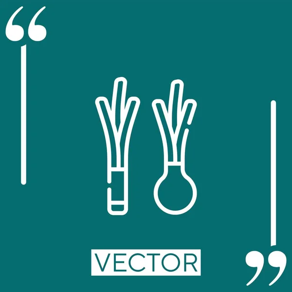 Icône Vectorielle Poireau Icône Linéaire Ligne Course Modifiable — Image vectorielle