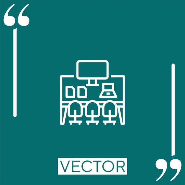 Icono Vector Reunión Icono Lineal Línea Carrera Editable — Vector de stock