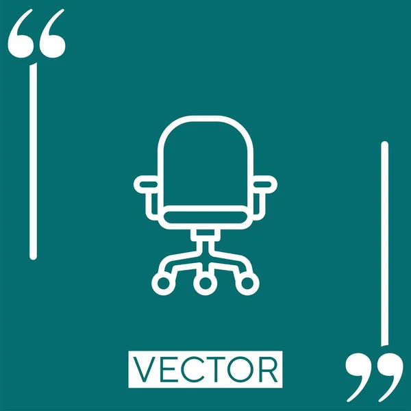 Офисное Кресло Векторный Значок Линейный Значок Редактируемая Линия Хода — стоковый вектор